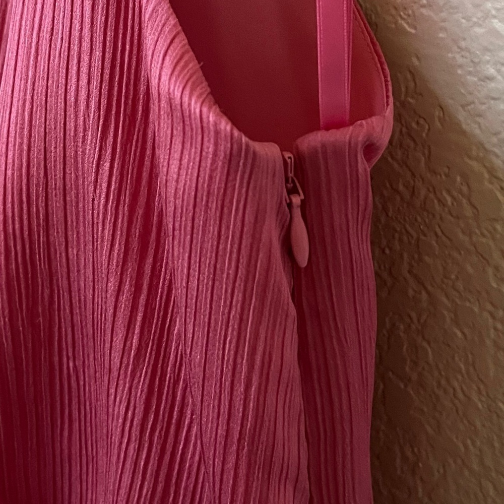 VERONICA BEARD | Gabriella Cotton Silk Halter Dress in Pink Sherbert | Size 2 - Picture 8 of 13